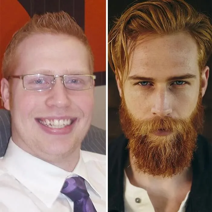 James’s transformation: before vs after — cleaner look, stronger masculine presence